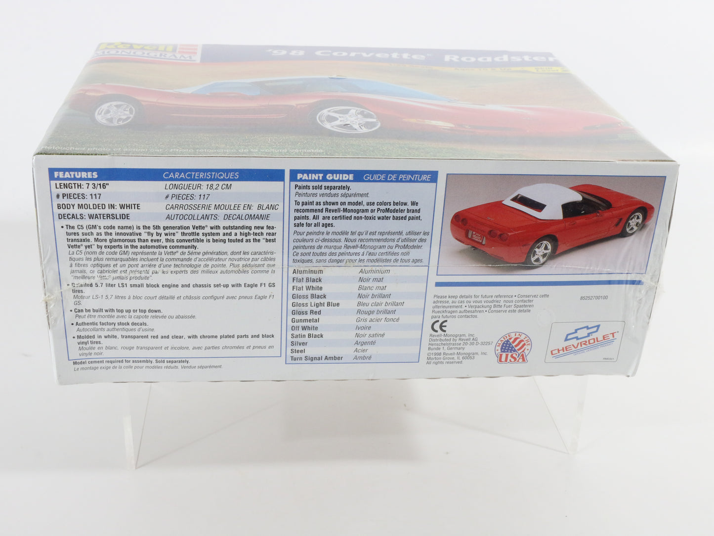 1998 '98 Chevrolet Corvette Roadster Model Car Kit Revell Monogram 1:25 85-2527