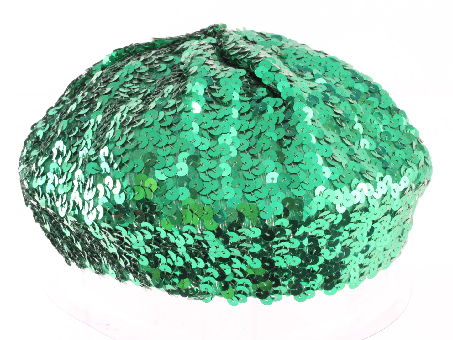 Ladies Boutique Elegant Green Sequin Dress Hat One Size