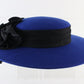 Sonni of California Ladies Boutique Royal Blue Wool Felt Hat 6 7/8 55cm