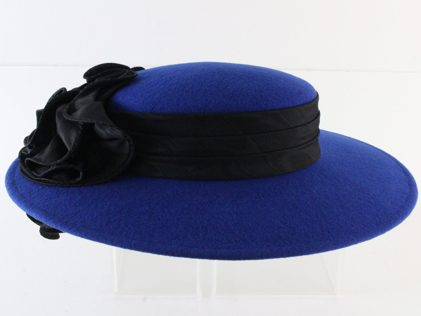 Sonni of California Ladies Boutique Royal Blue Wool Felt Hat 6 7/8 55cm