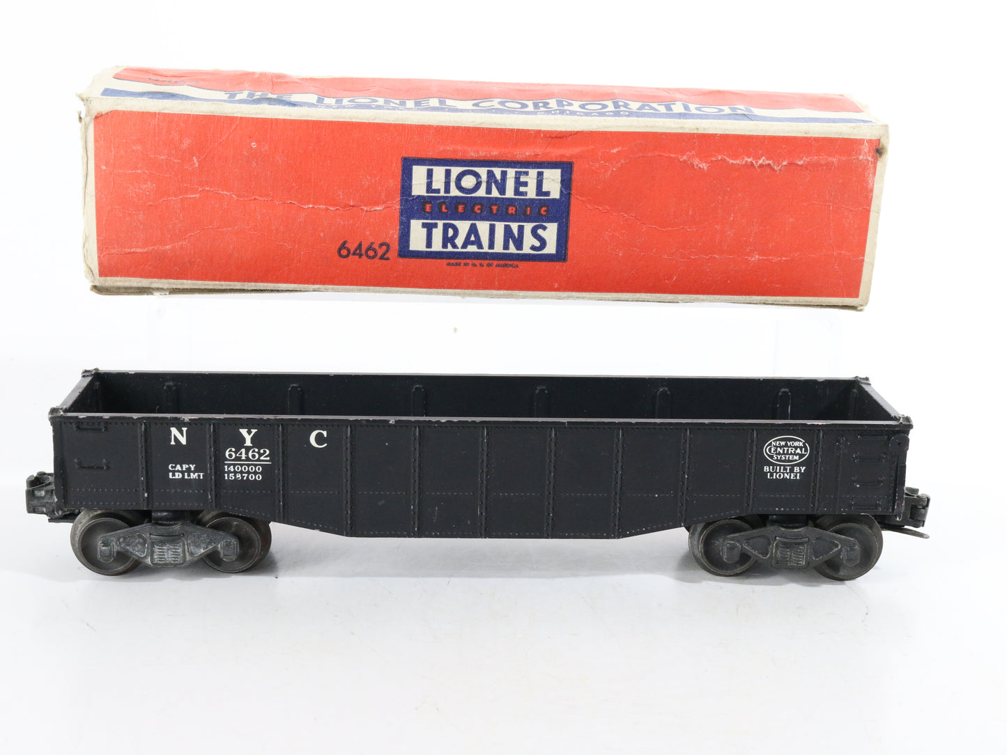 Lionel O Postwar 6462 New York Central NYC Gondola Car Black w/ Box