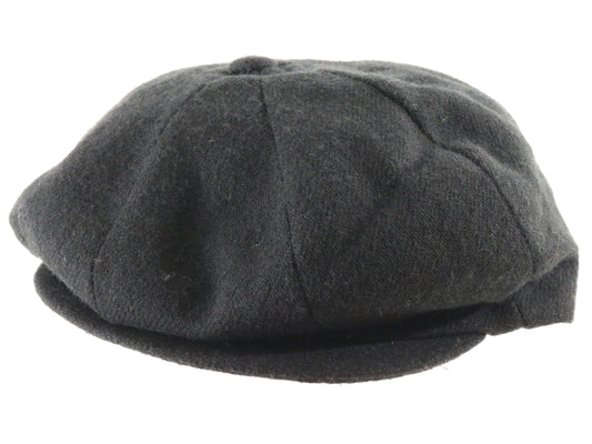 Avalon Classic Mens Black Felt Eight Quarter Cap Newsboy Hat Size: S