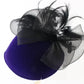 Sonni Of California Ladies Purple Fascinator Hat W/ Black Feathers 30.5cm