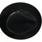 Stetson Sovereign Temple Mens Black Felt Fedora W/ Blue Feather 6 3/4 54cm