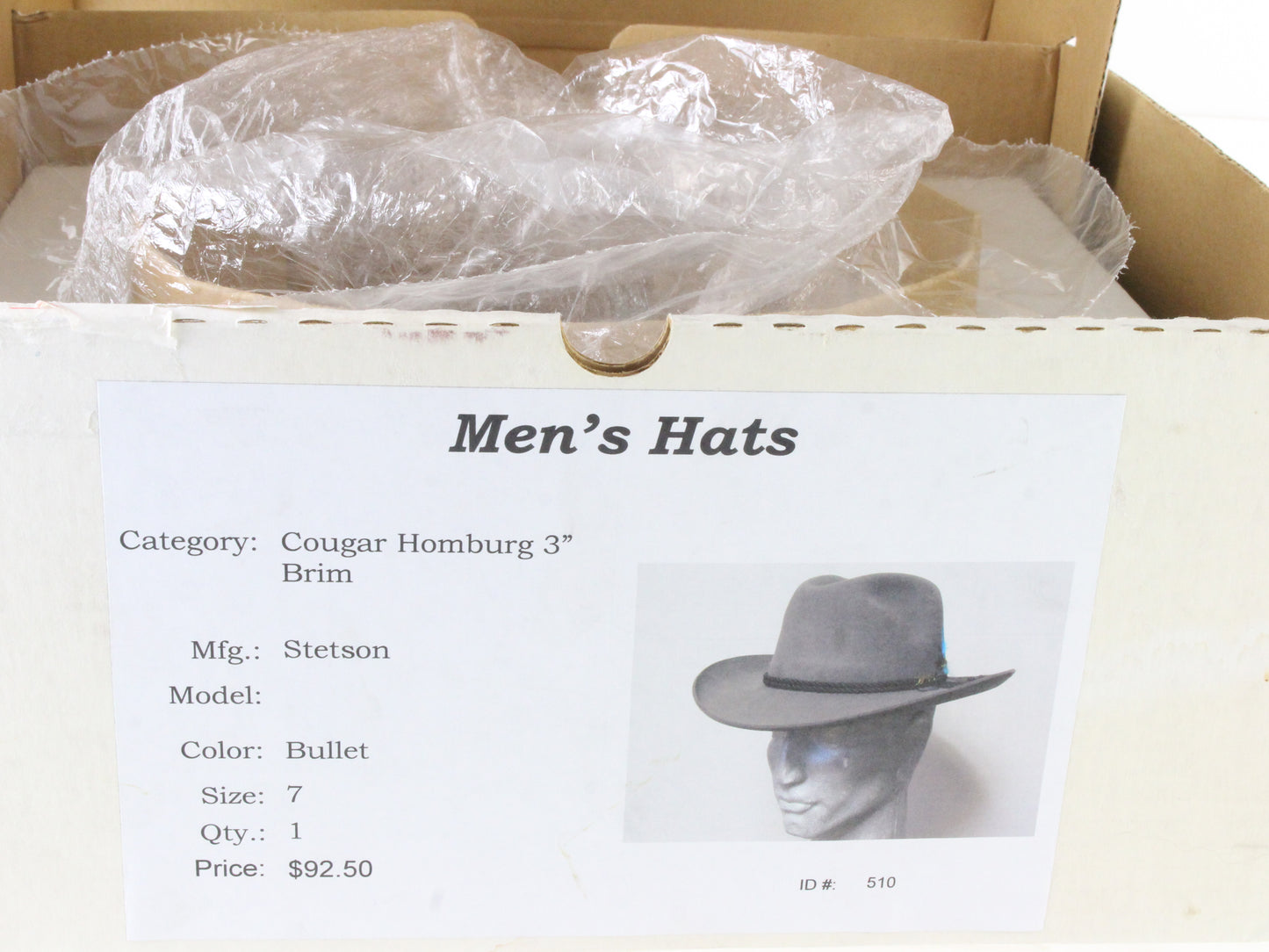 Biltmore Cougar Mens Bullet Gray Felt Fedora W/ Feathers 7 56cm