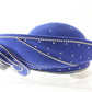 George Zamaul Couture Ladies Royal Blue Felt Hat W/ Rhinestones 7 56cm