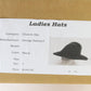 George Zamaul Vintage Ladies Fancy Hat Couture Black Felt W/ Rhinestones 7 56cm