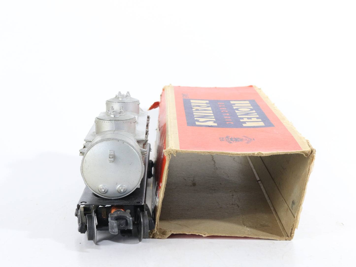 Lionel O Postwar 2465 Sunoco Twin Dome Silver Tank Car