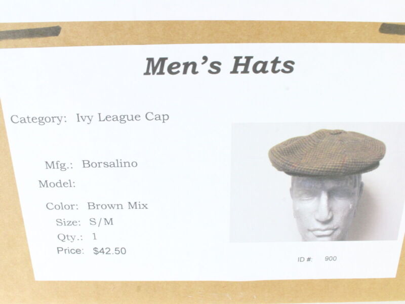 Borsalino Mens Brown Mix Felt Ivy Cap Newsboy Style 6 7/8 55cm