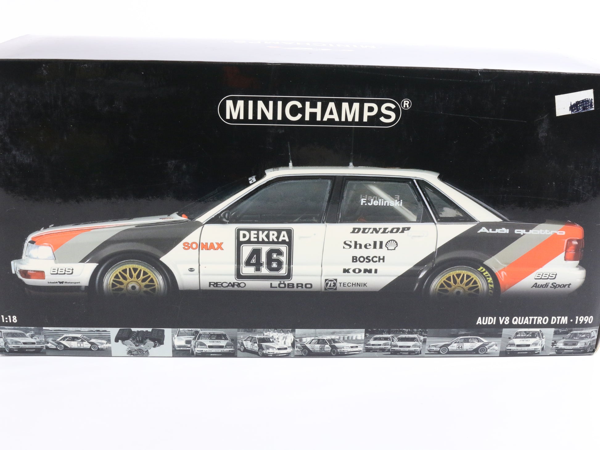 1990 Audi V8 Quatro DTM SMS Jelinski #46 Minichamps 1:18 Model Car 100 901046, 1:18 diecast Model, 1:18 rare model, high end diecast, Minichamps 1:18, Pauls Model Art high end diecast