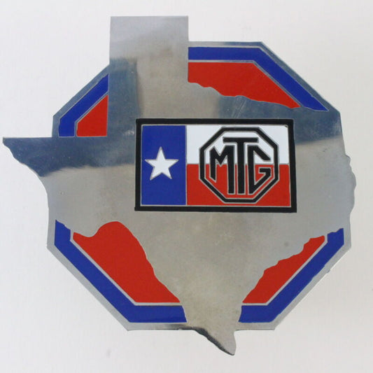 Vintage MTG Texas Register Car Badge 4.5" Metal Emblem