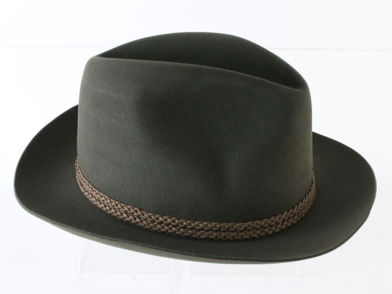 Cavanagh Hats New York Mens Sage Green Felt Fedora W/ Feathers MULTIPLE SIZES