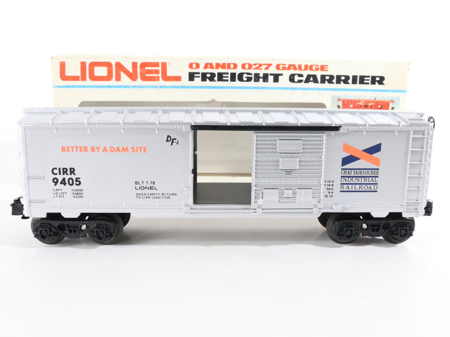 Lionel O 6-9405 Chattahoochee Cirr Silver Boxcar