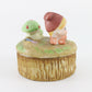 Vintage Elf Red Outfit Laying Down W/ Mushrooms Pixie Ceramic Trinket Homco 3"