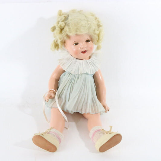 Vintage Ideal Shirley Temple 19" Composition Doll W/ Mohair Blond Hair
