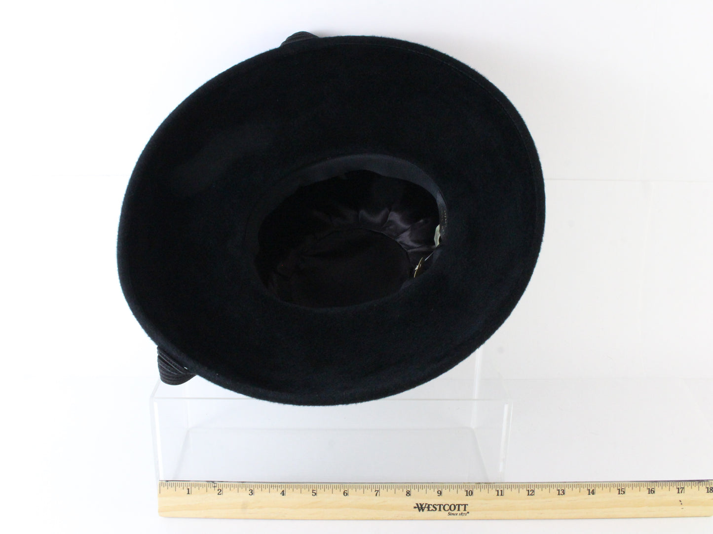 Bailey Tomlin London Ladies Black Fur Felt Hat W/ Braid Bow 6 7/8 55cm