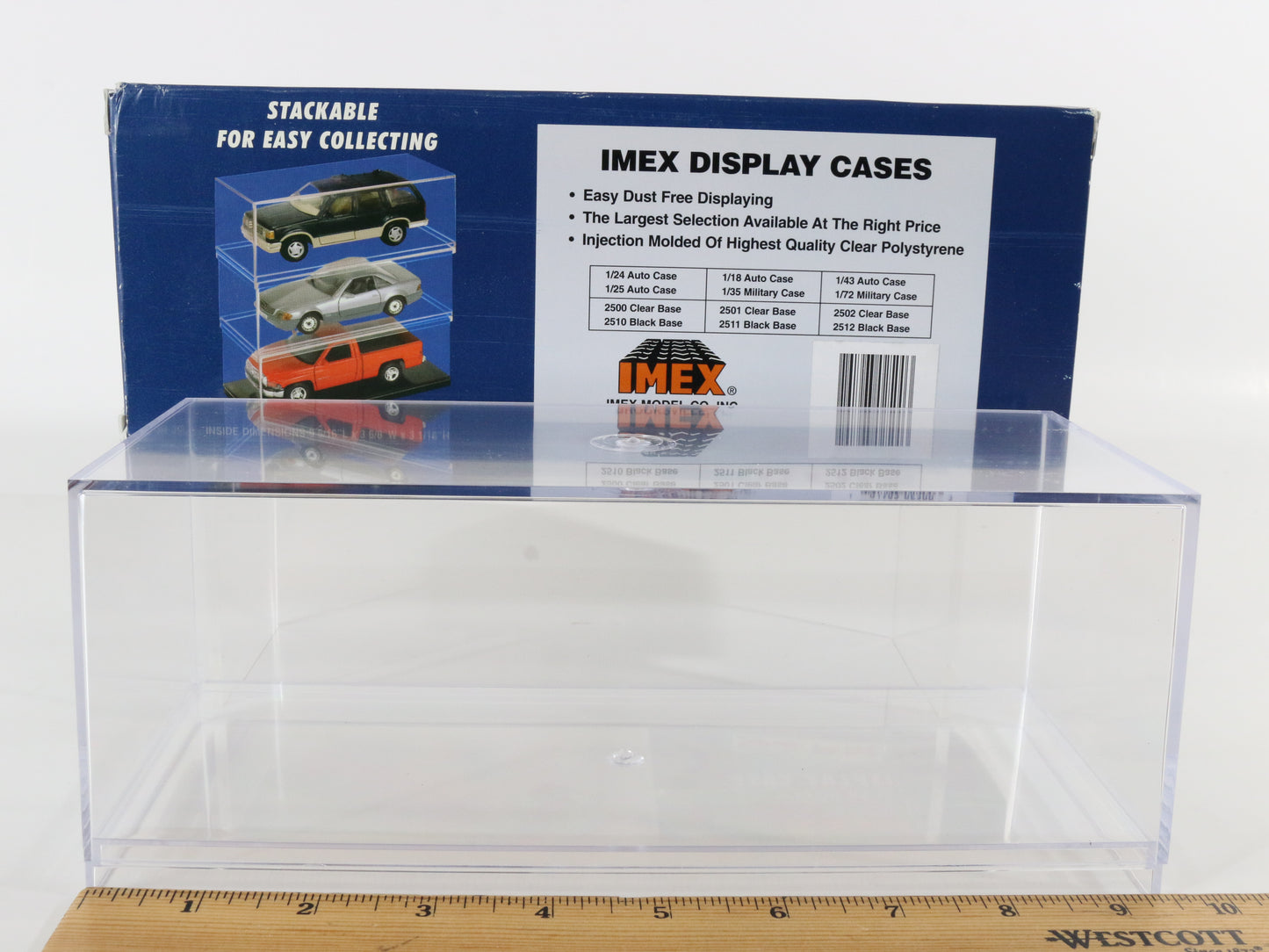 Model Car Clear Auto Display Case & Base IMEX 1:24 2500