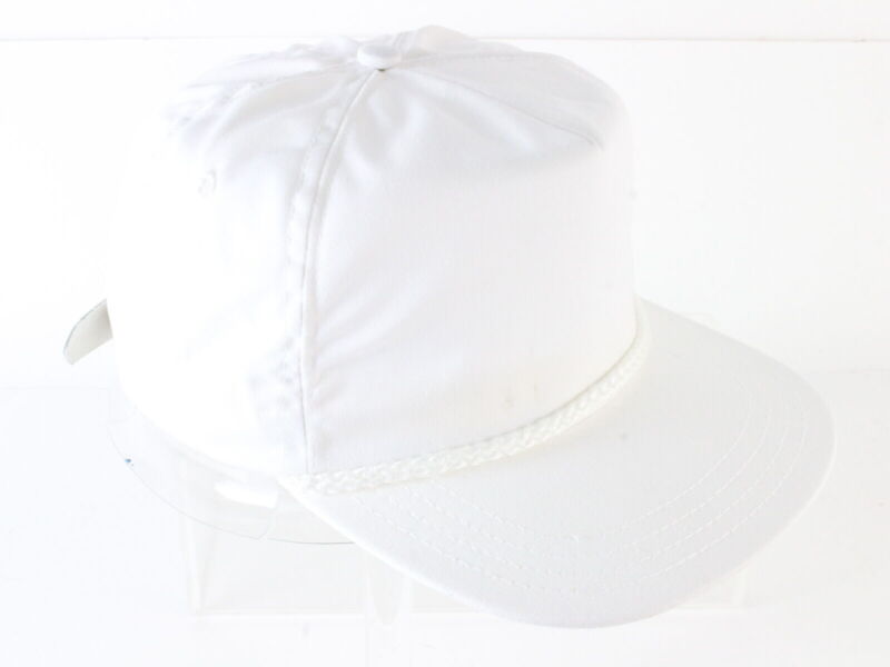 Langenberg Hat Co Mens White Cap Ballcap W/ Rope Detail MEDIUM RETRO