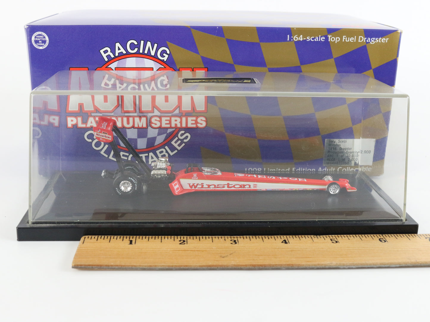 1998 Dragster Winston Gary Scelzi NHRA Action Platinum 1:64 Model Car W649823350