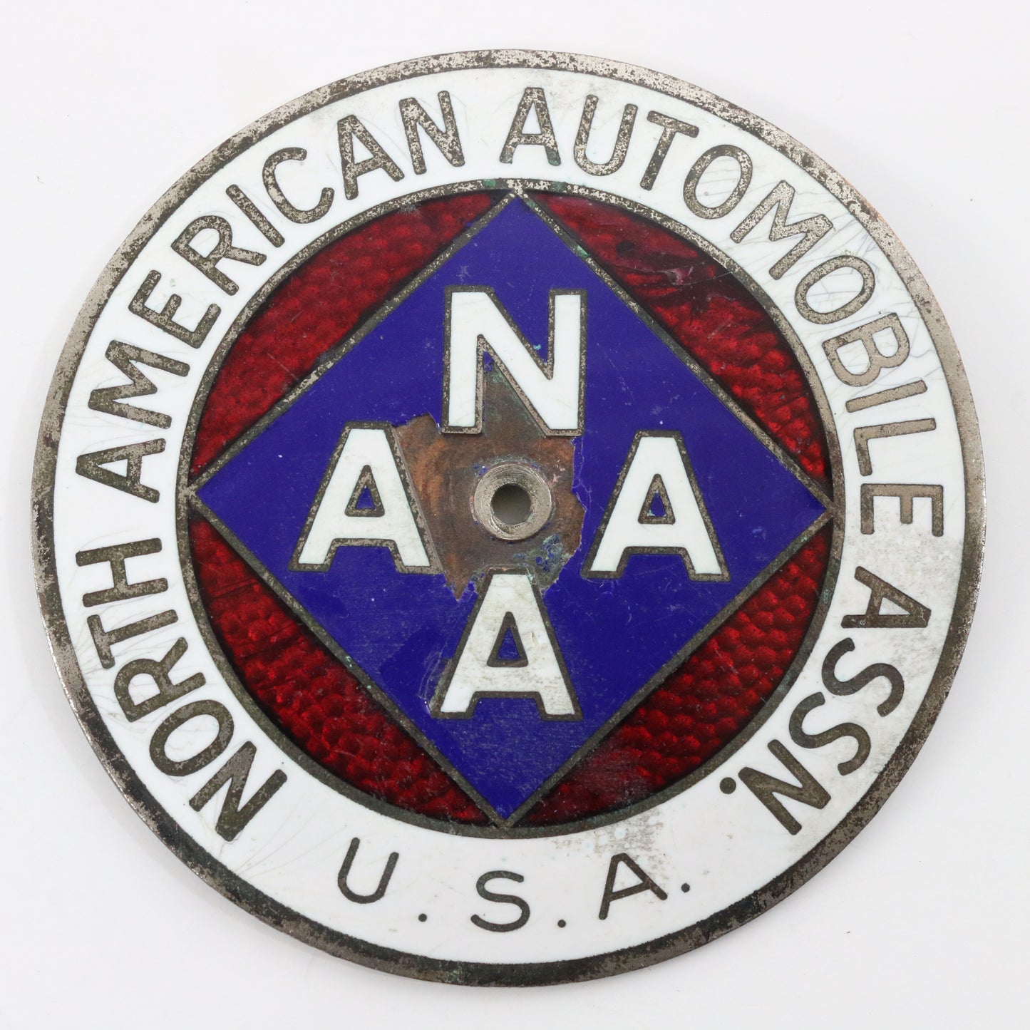 NAAA North American Automobile ASSN Usa Vintage Metal Car Emblem Badge