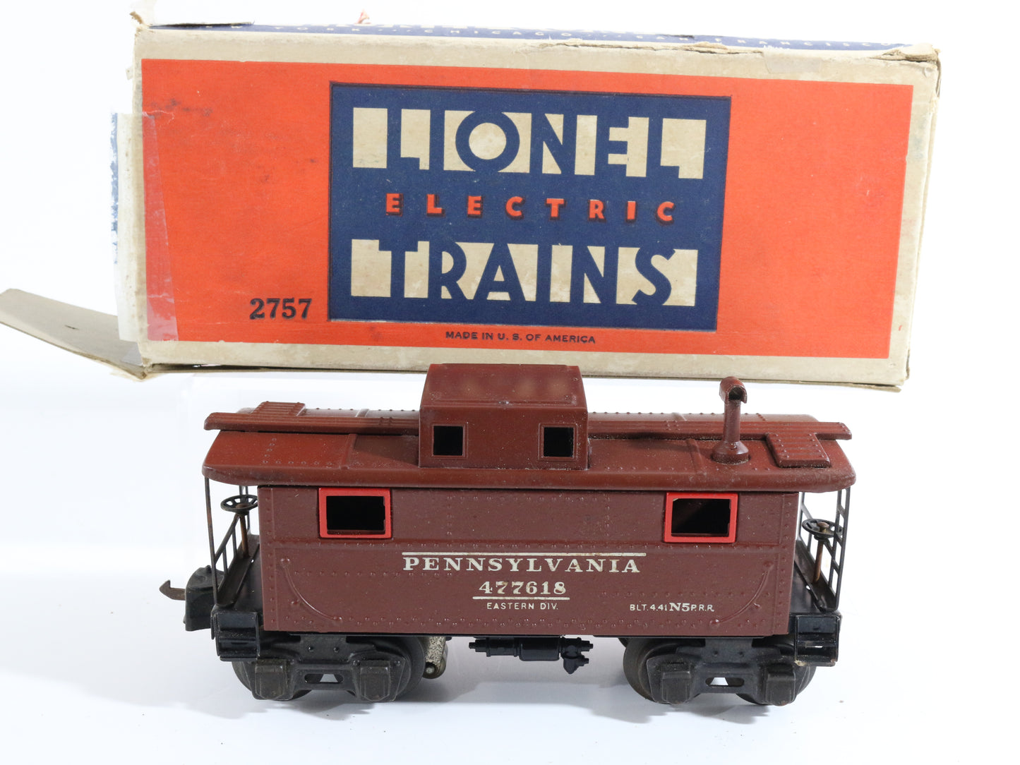 Lionel O 2757 Pennsylvania Prr 477618 Illuminated Caboose 2757