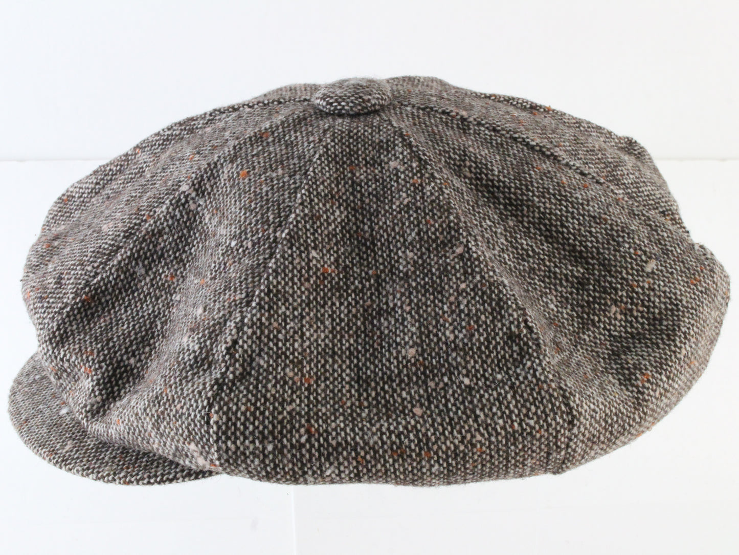 Mens Brown Mix Tweed Eight Quarter Cap W/ Black Interior One Size