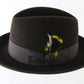 Biltmore President Mens Black Oak Brown Felt Fedora W/ Feather MULTIPLE SIZES