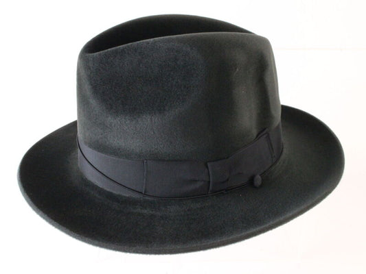 Selentino Mens Dark Gray Genuine Velour Fedora MULTIPLE SIZES