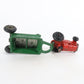 Vintage Red Tractor w/ Green Trailer Cast Iron Farm Models Arcade
