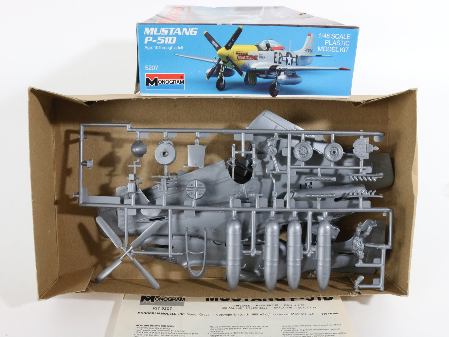 Mustang P-51d WWII Fighter Jet Plane Monogram Plastic Kit 1:48 5207