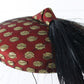 Sonni Of California Ladies Red And Gold Hat W/ Tassle And Feathers MULTIPLE SIZE