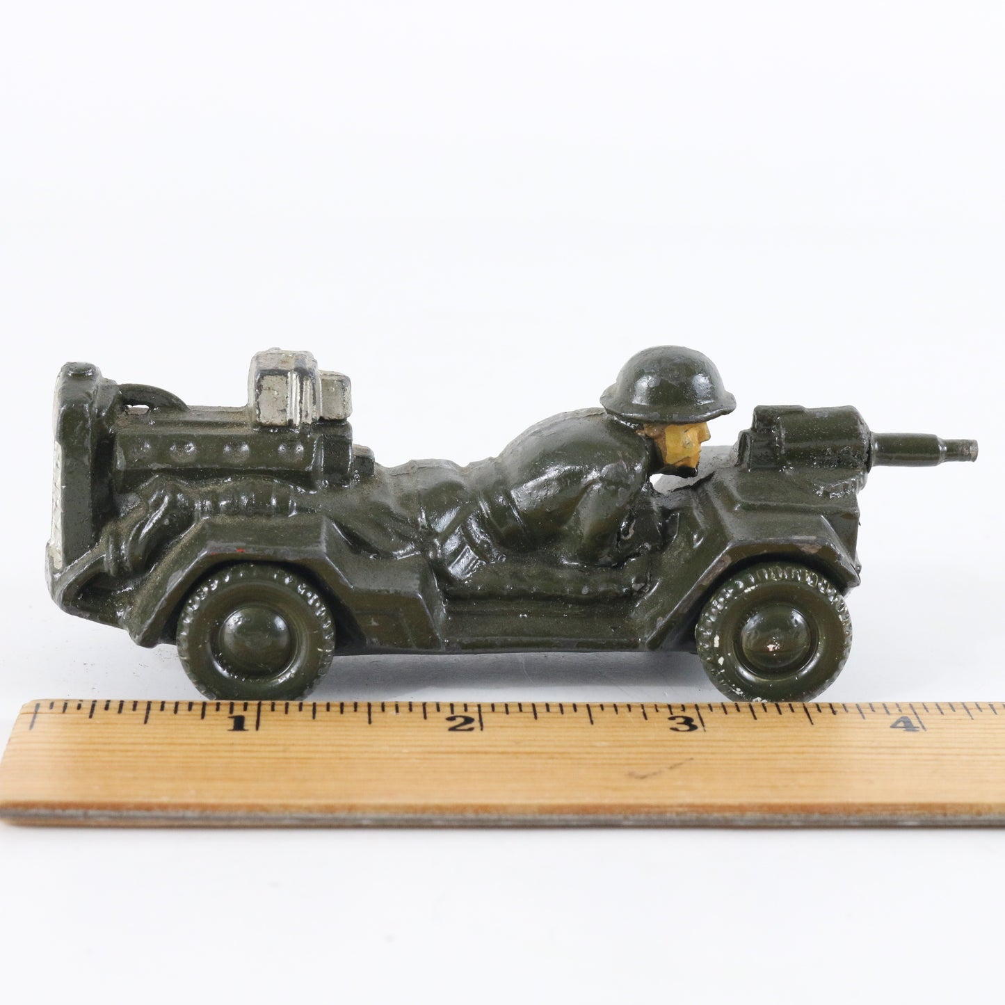 Vintage Manoil #51 Gunner Soldier Military Vehicle Barclay Metal Figure 4.5"