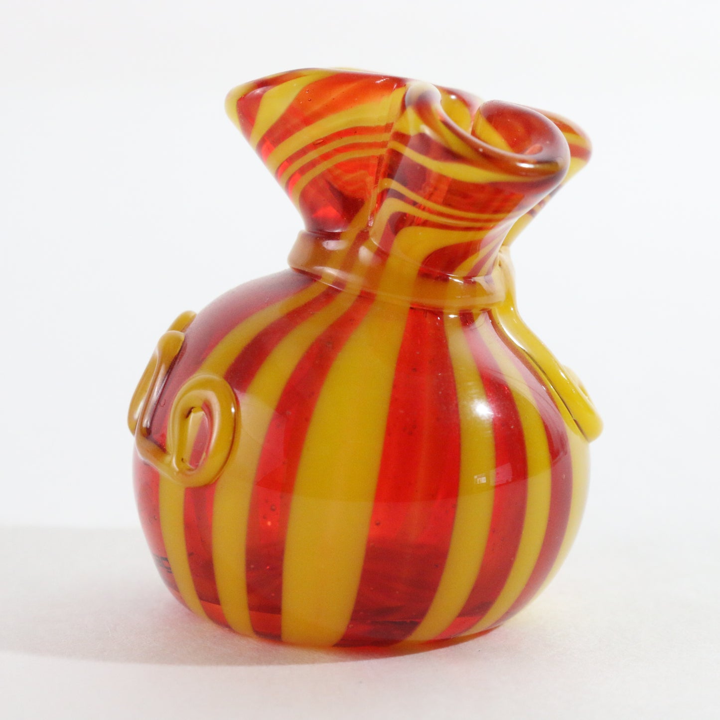 JAG Just Another Gallery Glass Money Bag Red Yellow #3 1.5"