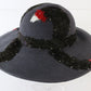 George Zamaul New York Ladies Charcoal Gray Boutique Felt Hat W/ Feathers