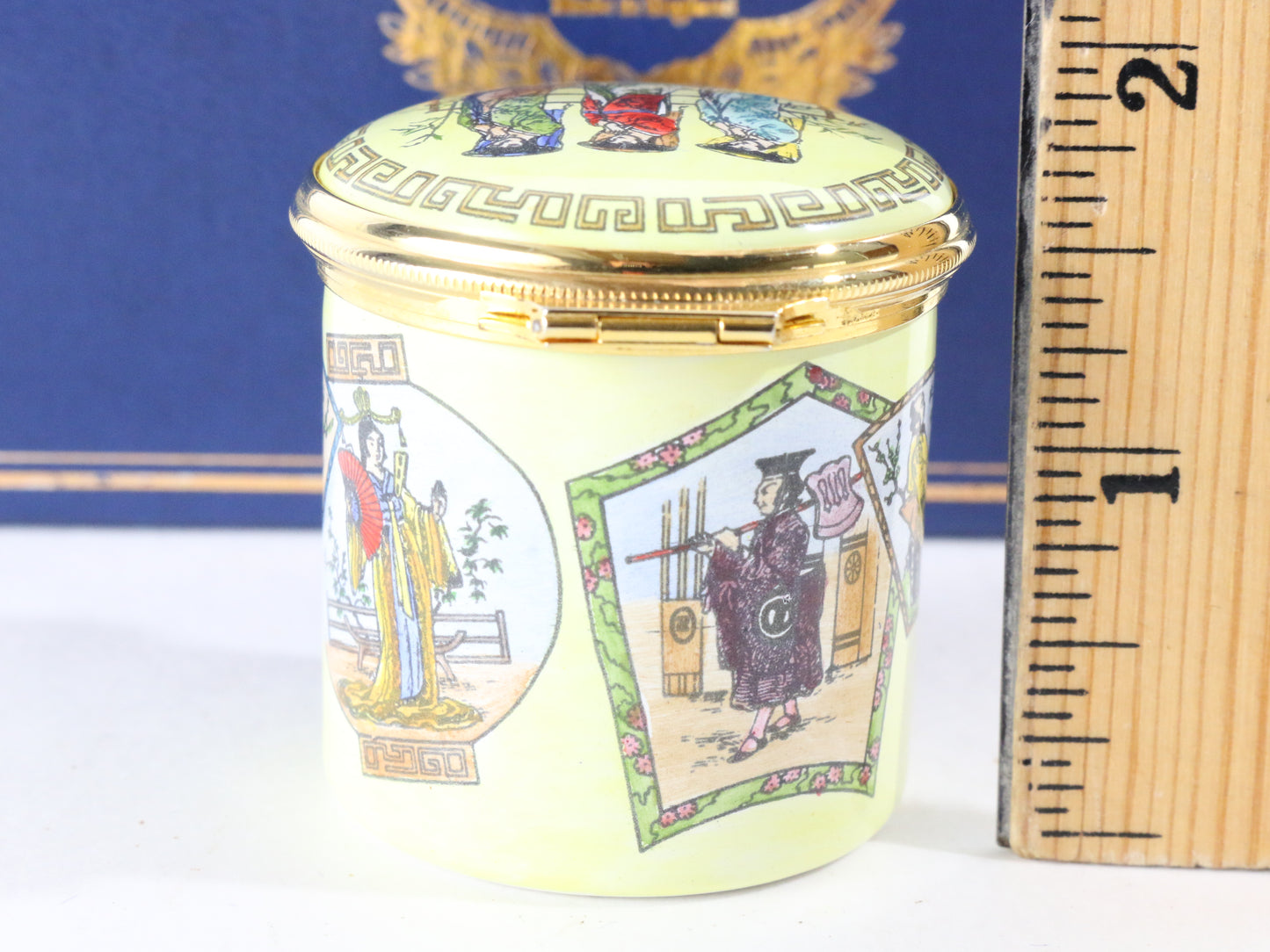 Bilston Battersea Halcyon Days The Mikado Enamel Trinket Box Gilbert & Sullivan