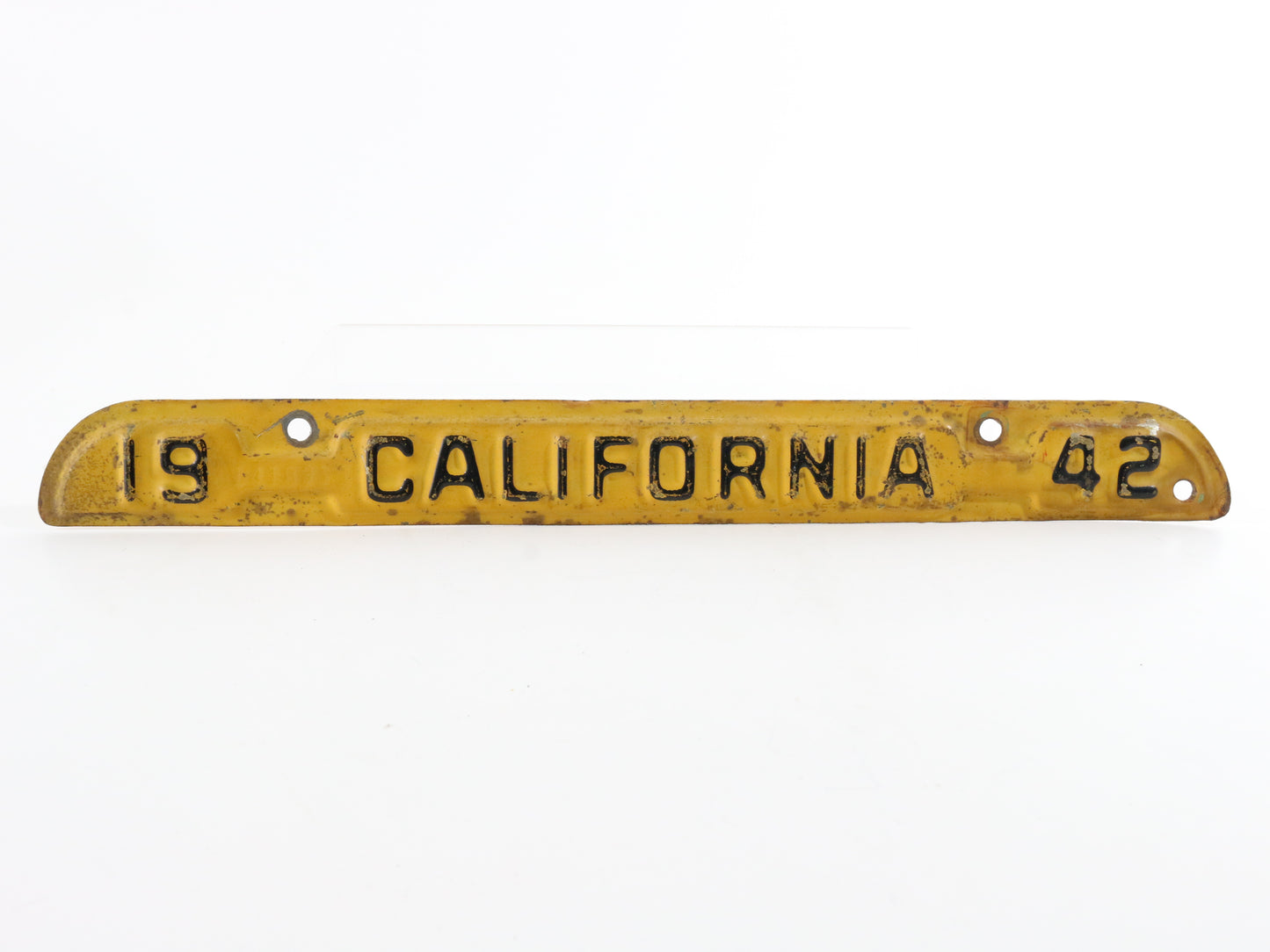 1942 California License Plate Registration Vintage Metal Automobilia