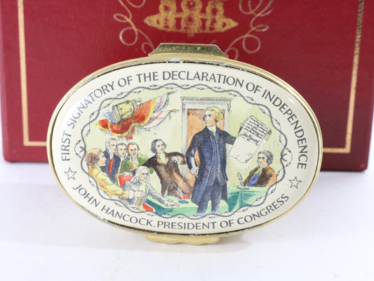 Bilston & Battersea Halcyon Days Declaration Of Independence Enamel Box 11/500