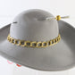 Adolfo II Ladies Gray Wool Felt Boutique Fancy Hat W/ Gold Band 7 56cm
