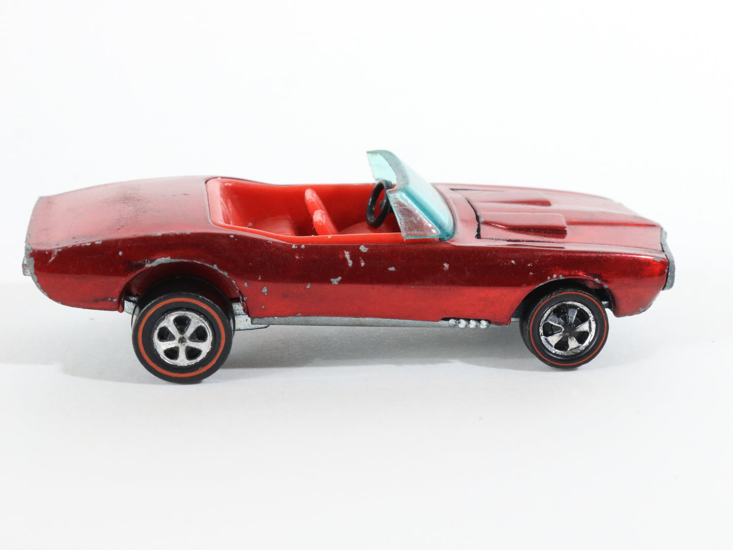 Vintage Hot Wheels Redline Custom Firebird Red Int. Mattel 1967 Hong Kong W/ Pin