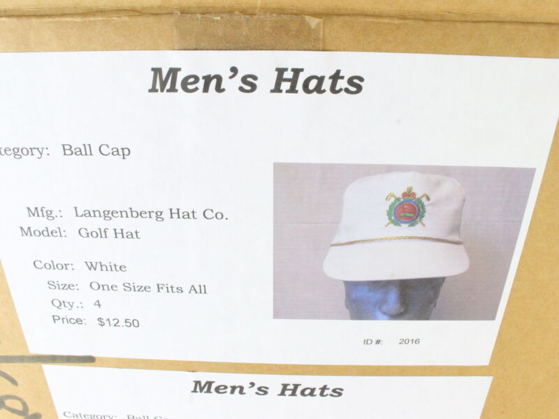 Langenberg Hat Co Mens White Golf Cap W/ Emblem One Size RETRO