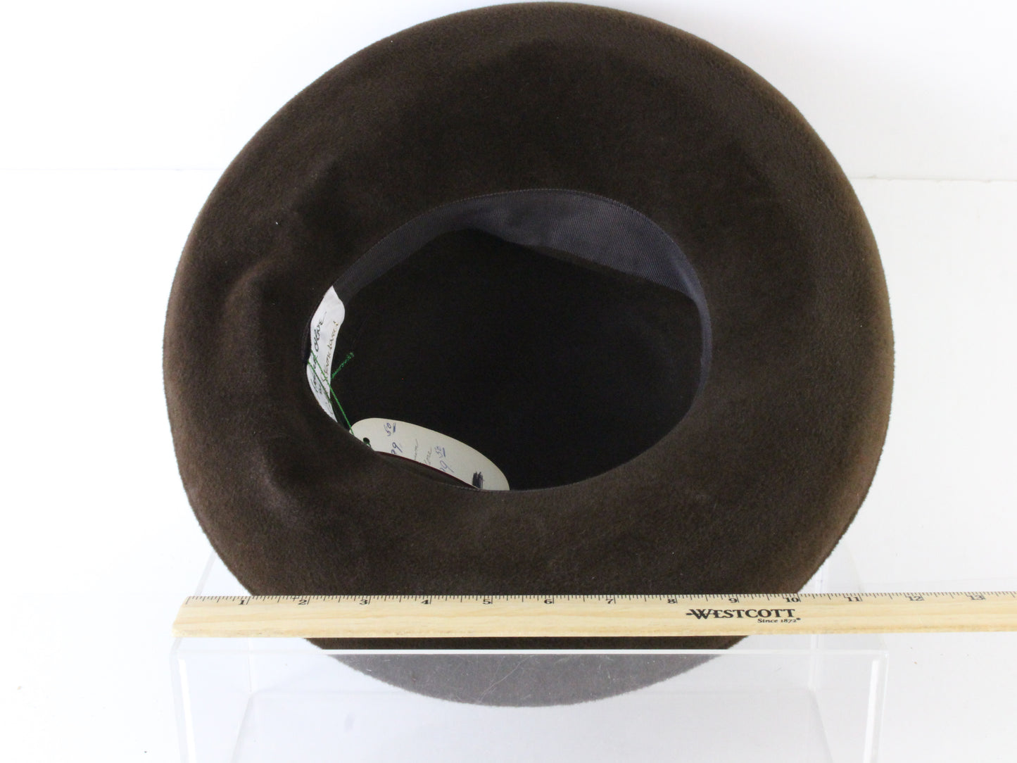 Vintage Frank Olive the Gold Standard Ladies Boutique Brown Felt Hat 6 7/8 55cm