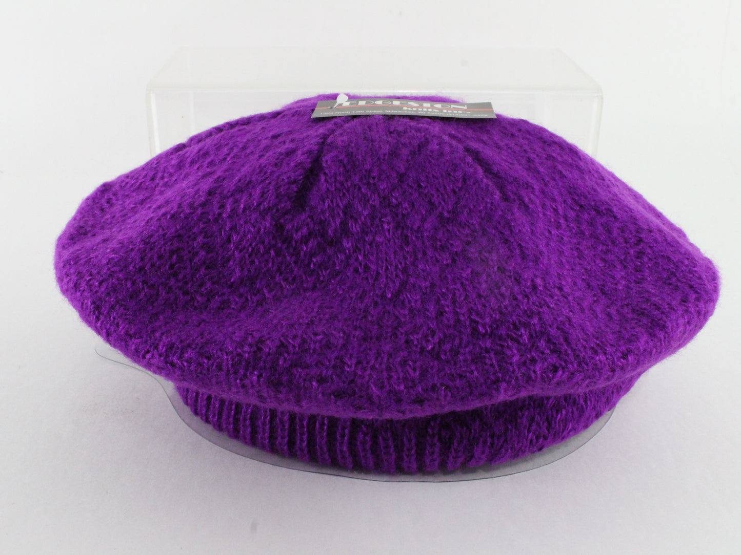 Edgeston Purple Wool Knit Ladies Boutique Hat Stretch Band Beret Style?