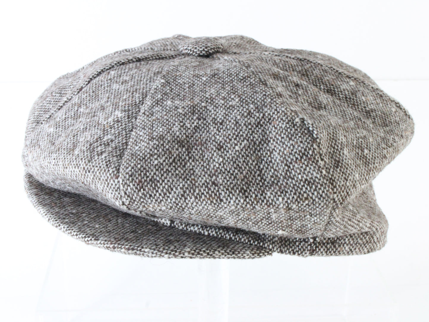 Biltmore Mens Brown Wool Blend Tweed Paneled Eight Quarter Cap S