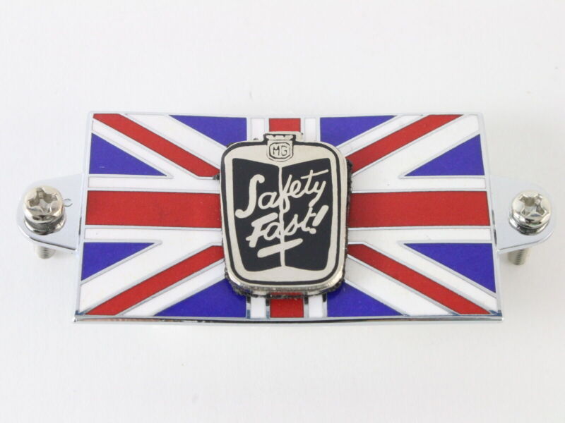 MG Safety Fast British Flag 2" Metal Emblem Badge