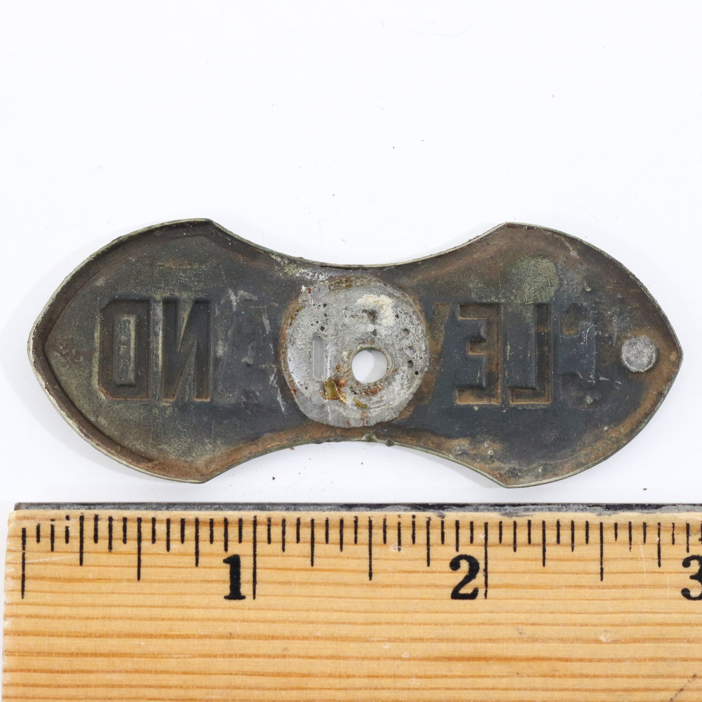 Cleveland Original Antique Metal Automobile Emblem Radiator Badge 3"