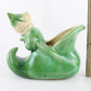 Vintage Pixie Green Leaning Out Of Elf Boot W/ Flower On Head Ceramic 3.25 In