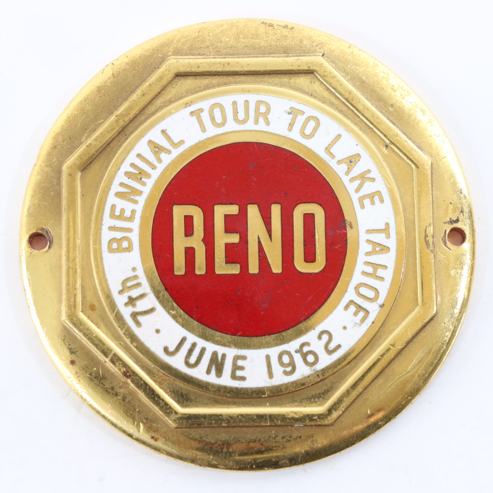 Reno Biennial Tour Lake Tahoe June 7th 1962 Vintage Automobile Emblem Badge