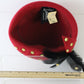 Sonni of California Ladies Fancy Red Felt Hat W/ Black Feathers 7 1/8 57cm