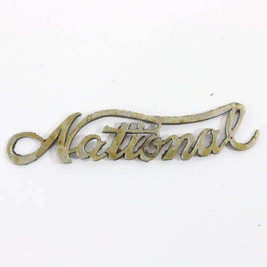 National Motor Car Co. Metal Automobile Emblem Script 4"