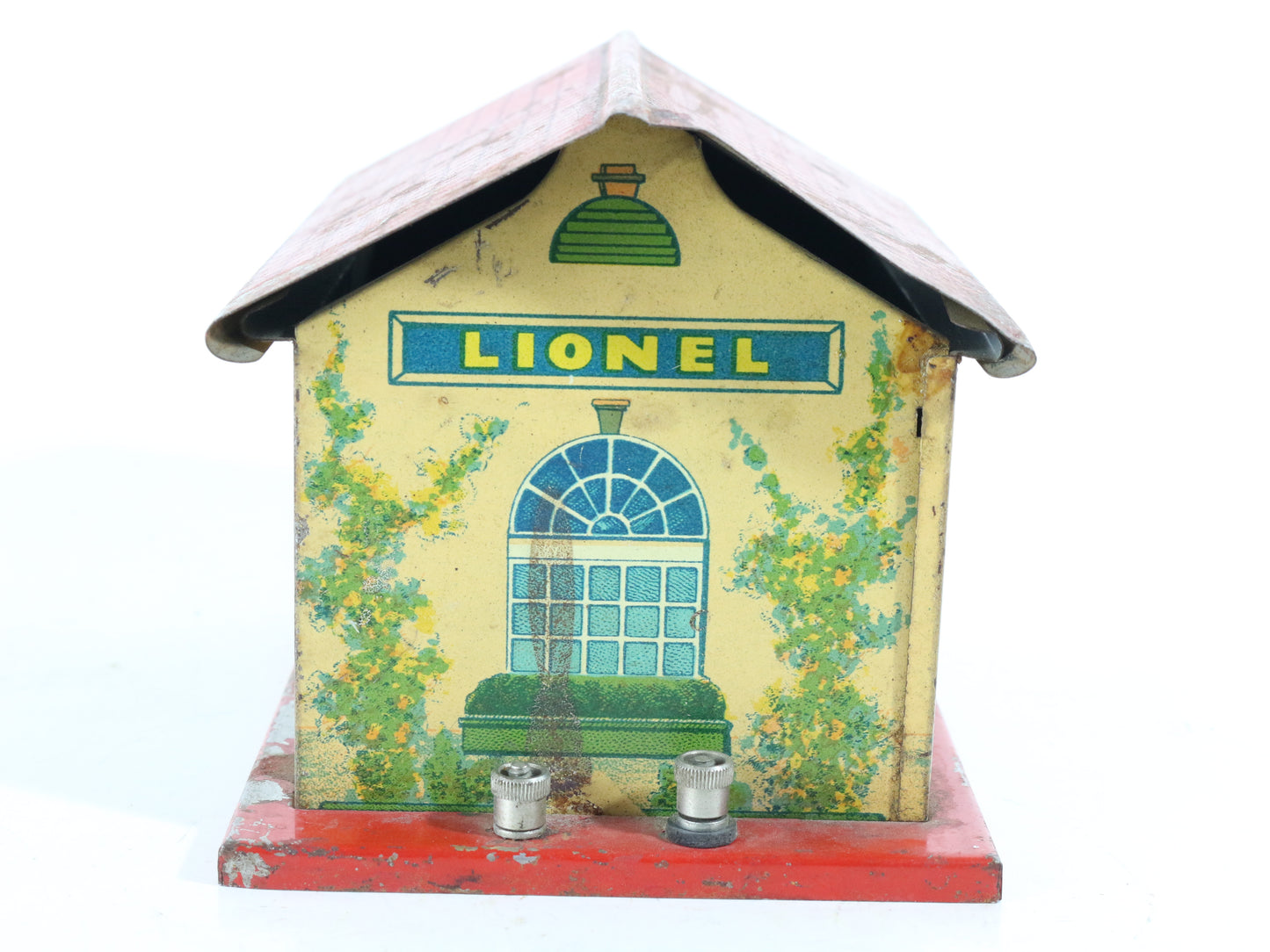 Lionel O Prewar 48w Yellow & Red Tin Whistle Station USA